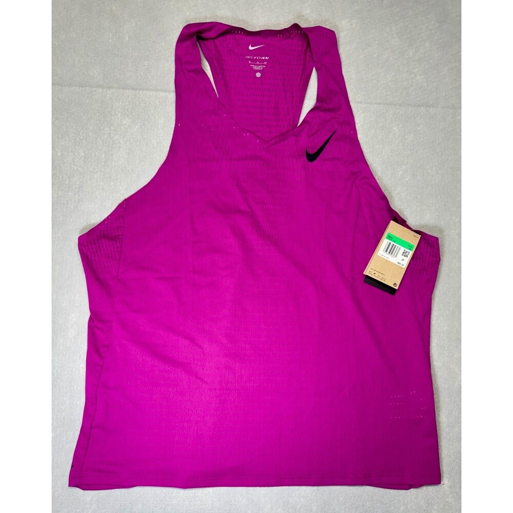 NIKE Aeroswift Dri-Fit ADV Running Singlet Hot Fuchsia FN4231-518 Men's Size XL